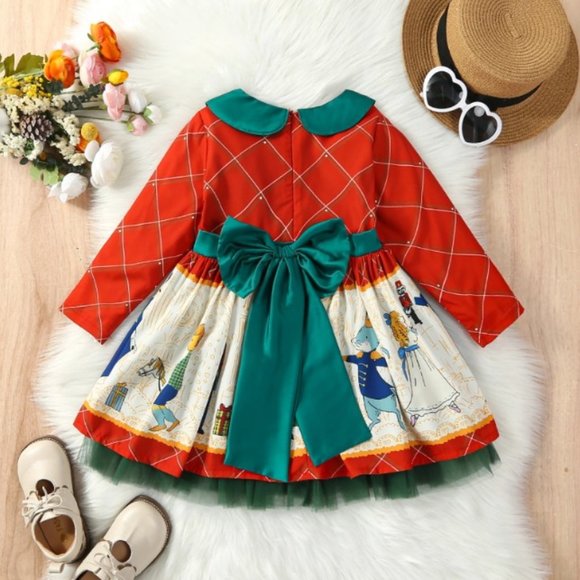 Christmas Nutcracker Girls Long Sleeve Dress - Picture 2 of 3